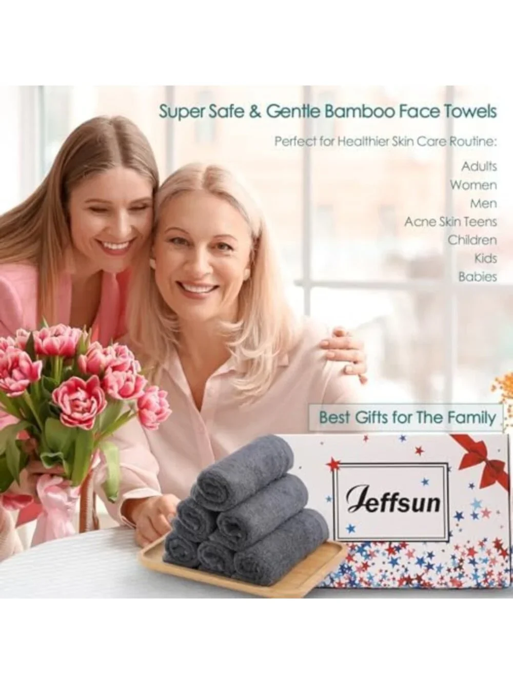 Super Soft Wash Cloths 6 Pack for Sensitive Skin, 13